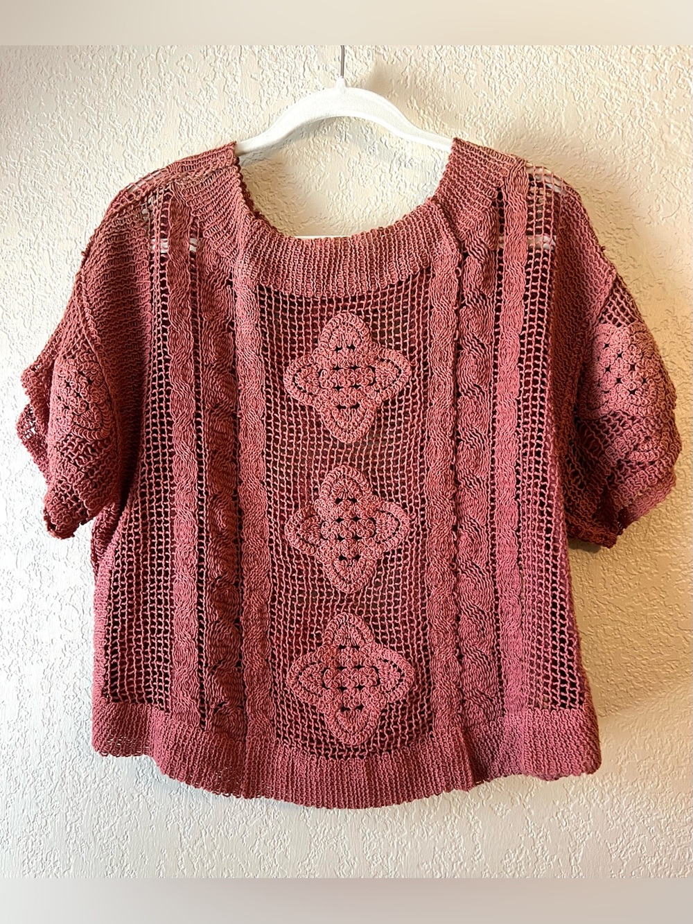 Cotton Open Knit Textured Top